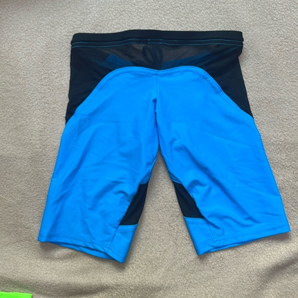 N2N Neon Blue and Black Mesh Biker Shorts - Picture 3 of 4
